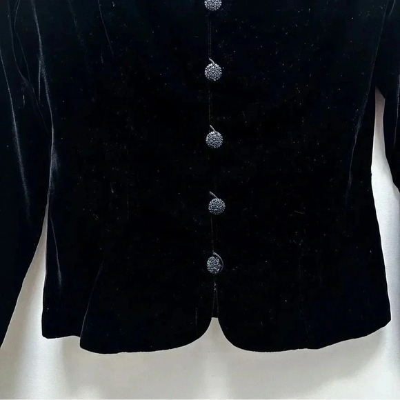 Vintage Scott McClintock Black Velvet & Sequin Blazer Jacket Size 6 - Picture 3 of 7